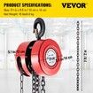 Chain Hoist Chain Block 2 Ton Capacity 2 M Lift Steel Construction Red