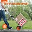 Folding Hand Truck 125 kg Load Capacity Aluminum Portable Cart Convertible Hand Truck and Dolly with Telescoping Handle and PP+TPR Wheels Ultra Lightweight