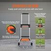 Folding Hand Truck 125 kg Load Capacity Aluminum Portable Cart Convertible Hand Truck and Dolly with Telescoping Handle and PP+TPR Wheels Ultra Lightweight