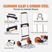 Folding Hand Truck 125 kg Load Capacity Aluminum Portable Cart Convertible Hand Truck and Dolly with Telescoping Handle and PP+TPR Wheels Ultra Lightweight