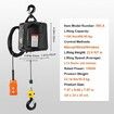 3-in-1 Electric Hoist Winch 500 kg Capacity 1500W Portable Power Winch Crane 7 m Lifting Height 4 m/min with Wired and Wireless Remote Control for Garage