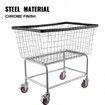 Wire Laundry Cart Wire Laundry Basket 4.5 Bushel Heavy Duty w/ 5'' Wheels