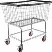 Wire Laundry Cart Wire Laundry Basket 4.5 Bushel Heavy Duty w/ 5'' Wheels