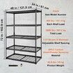 Storage Shelving Unit Garage Storage Rack 5-Tier Adjustable 907.2 kg Load