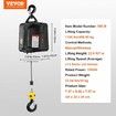 2-in-1 Electric Hoist Winch 500 kg Lifting Capacity 1500W Portable Power Winch Crane 7 m Lifting Height 4 m/min with Wireless Remote Control for Garage