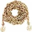 Transport Binder Chain 3220 kg Working Load Limit 3/8''x20' G80 Tow Chain Tie Down with Grab Hooks DOT Certified Galvanized Coating Manganese Steel