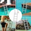 Dock Ladder Removable 4 Steps 350 lbs Load Capacity Aluminum Alloy Pontoon Boat Ladder with 4'' Wide Step & Nonslip Rubber Mat Easy to Install