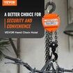 Manual Chain Hoist 3 Ton 6600 lbs Capacity 10 FT Come Along G80 Galvanized Carbon Steel with Double-Pawl Brake Auto Chain Leading & 360 degree Rotation