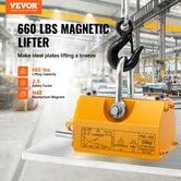 Magnetic Lifter 300 kg Pulling Capacity 2.5 Safety Factor Neodymium & Steel Lifting Magnet with Release Permanent Lift Magnets Heavy Duty Magnet