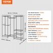 Heavy Duty Clothes Rack Rolling Clothing Garment Rack with 4 Hang Rods & 8 Storage Tiers Adjustable Custom Closet Rack Freestanding Wardrobe