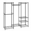 Heavy Duty Clothes Rack Rolling Clothing Garment Rack with 4 Hang Rods & 8 Storage Tiers Adjustable Custom Closet Rack Freestanding Wardrobe