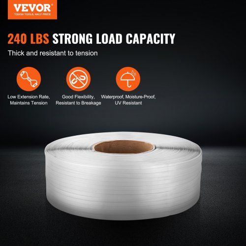 Packaging PP Strapping Roll 12.7 mm x 0.8 mm x 3000 m Banding Strap 110 kg