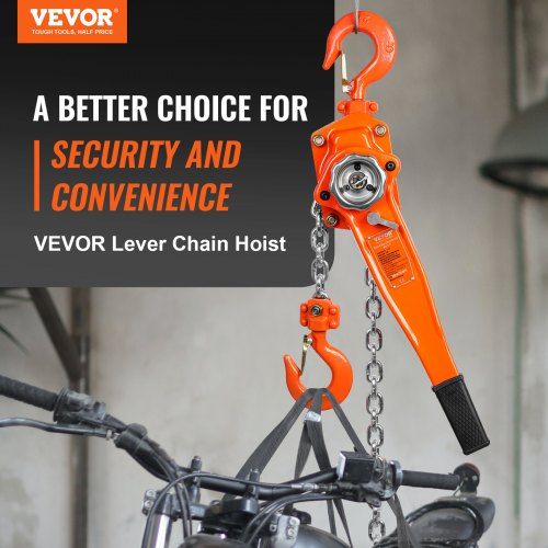 Manual Lever Chain Hoist 1-1/2 Ton 3300 lbs Capacity 20 FT Come Along G80 Galvanized Carbon Steel with Weston Double-Pawl BrakeAuto Chain Leading