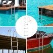 Dock Ladder Removable 4 Steps 500 lbs Load Capacity Aluminum Alloy Pontoon Boat Ladder with 3.1'' Wide Step & Nonslip Rubber Mat Easy to Install