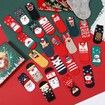 Christmas Socks Advent Calendar, 24 Days of Advent Box Socks Christmas Countdown, Santa Elk Snowman Christmas Tree Pattern for Socks Gifts Advent Calendar