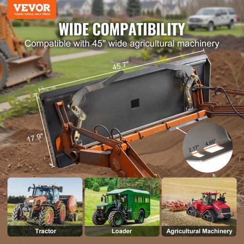 5/16" Skid Steer Attachment Plate Skid Steer Mount Plate Quick Attachment Loader Plate with 2.28" Hitch Receiver Compatible with Deere Kubota Bobcat