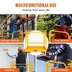 Forklift Safety Cage 544 kg Load Capacity 92 x 92 cm Folding Forklift Work Platform with Lockable Swivel Wheels Drain Hole and Device Chain Holds