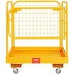 Forklift Safety Cage 544 kg Load Capacity 92 x 92 cm Folding Forklift Work Platform with Lockable Swivel Wheels Drain Hole and Device Chain Holds