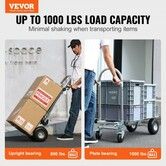 Aluminum Hand Truck 4 in 1 454 kg Max Load Capacity Heavy Duty Industrial Convertible Folding Hand Truck and Dolly Utility Cart Converts from Hand Truck