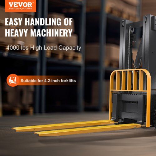 Pallet Fork Extensions 2130 mm Length 115 mm Width Heavy Duty Steel Fork Extensions for Forklifts 1 Pair Forklift Extensions Industrial Forklift Fork