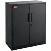 Metal Storage Cabinet w/ 3 Keys 2 Adjustable Shelves & Magnetic Door Black