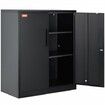 Metal Storage Cabinet w/ 3 Keys 2 Adjustable Shelves & Magnetic Door Black