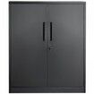 Metal Storage Cabinet w/ 3 Keys 2 Adjustable Shelves & Magnetic Door Black