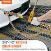 Ratchet Chain Binder 2PCS 0.9-1.2 cm Heavy Duty Load Binders with G80 Chains 5443 kg Secure Load Limit Labor-saving Anti-skid Handle Tie Down Hauling