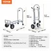 Aluminum Hand Truck 2 in 1 363 kg Max Load Capacity Heavy Duty Industrial Convertible Folding Hand Truck and Dolly Utility Cart Converts from Hand Truck