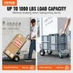 Aluminum Hand Truck 2 in 1 454 kg Max Load Capacity Heavy Duty Industrial Convertible Folding Hand Truck and Dolly Utility Cart Converts from Hand Truck