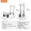 Aluminum Hand Truck 2 in 1 454 kg Max Load Capacity Heavy Duty Industrial Convertible Folding Hand Truck and Dolly Utility Cart Converts from Hand Truck