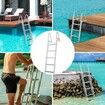 Dock Ladder Removable 5 Steps 159 kgs Load Capacity Aluminum Alloy Pontoon Boat Ladder with 4'' Wide Step & Nonslip Rubber Mat Easy to Install