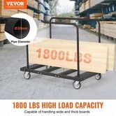 Drywall Cart 1800 LBS Panel Dolly Cart with 45.28" x 29.13" Deck and 5" Swivel Wheels Heavy-Duty Drywall Sheet Cart Handling Wall Panel Sheetrock Lumber