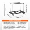 Drywall Cart 1800 LBS Panel Dolly Cart with 45.28" x 29.13" Deck and 5" Swivel Wheels Heavy-Duty Drywall Sheet Cart Handling Wall Panel Sheetrock Lumber