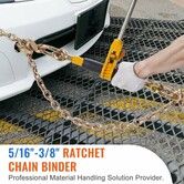 Ratchet Chain Binder 5/16"-3/8" Heavy Duty Load Binders with G80 Chains 7100 lbs Secure Load Limit Labor-saving Anti-skid Handle Tie Down Hauling Chain