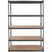 Storage Shelving Unit 5-Tier Adjustable 907 kg Capacity Heavy Duty Garage Shelves Metal Organizer Utility Rack Black 122L x 61W x 183H cm