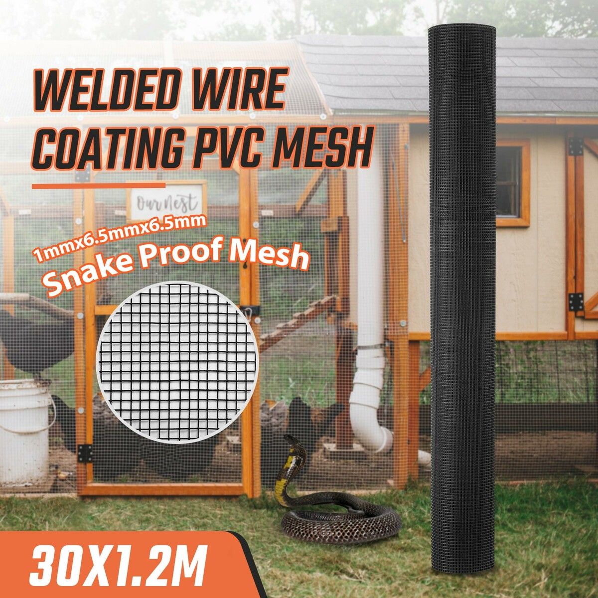 Hardware Cloth Wire Mesh Galvanised Welded Fence Chicken Coop Netting Rabbit Cage Guard Barrier Enclosure Snake Vermin Rat Proof Fencing 30mx1.2m