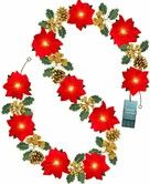 3m 20LED Christmas Garland Artificial Flower String Lights Battery POWER Gold Berries Pine Cone Indoor Outdoor Fireplace Decor