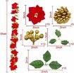 2m 10LED Christmas Garland Artificial Flower String Lights Battery POWER Gold Berries Pine Cone Indoor Outdoor Fireplace Decor