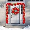 2m 10LED Christmas Garland Artificial Flower String Lights Battery POWER Gold Berries Pine Cone Indoor Outdoor Fireplace Decor