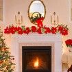 2m 10LED Christmas Garland Artificial Flower String Lights Battery POWER Gold Berries Pine Cone Indoor Outdoor Fireplace Decor