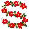 2m 10LED Christmas Garland Artificial Flower String Lights Battery POWER Gold Berries Pine Cone Indoor Outdoor Fireplace Decor