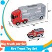 Transport Vehicle with 6 Random Cars, 7 in 1 Construction Truck, Toy Transport Truck Vehicle Set, Gifts for Kids