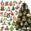 24 Pcs Christmas Ornaments for Christmas Tree,Double-Side Christmas Decorations for Christmas Tree Indoors Home Decor