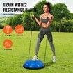 Half Exercise Ball Trainer 26 inch Balance Ball Trainer 1500lbs Capacity Stability Ball Yoga Ball with Resistance Bands & Foot Pump Strength Fitness Ball