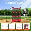 9 Hole Baseball Softball Pitching Net 9 Pocket Hitting Practice 49"x42"