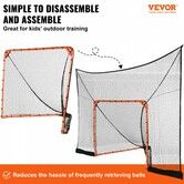 Hockey and Lacrosse Goal Backstop with Extended Coverage 12'x9' Lacrosse Net Complete Accessories Training Net Quick Easy Setup Backyard Lacrosse Equipment