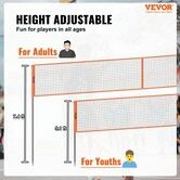 4-Way Volleyball Net Adjustable Height Badminton Net Set for Backyard Beach Lawn Outdoor Portable Volleyball Net with Carrying Bag 4 Square Quick Assemble