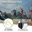 4-Way Volleyball Net Adjustable Height Badminton Net Set for Backyard Beach Lawn Outdoor Portable Volleyball Net with Carrying Bag 4 Square Quick Assemble