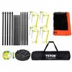 4-Way Volleyball Net Adjustable Height Badminton Net Set for Backyard Beach Lawn Outdoor Portable Volleyball Net with Carrying Bag 4 Square Quick Assemble